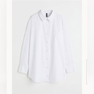 Oversized Poplin Blouse, H&M size XL